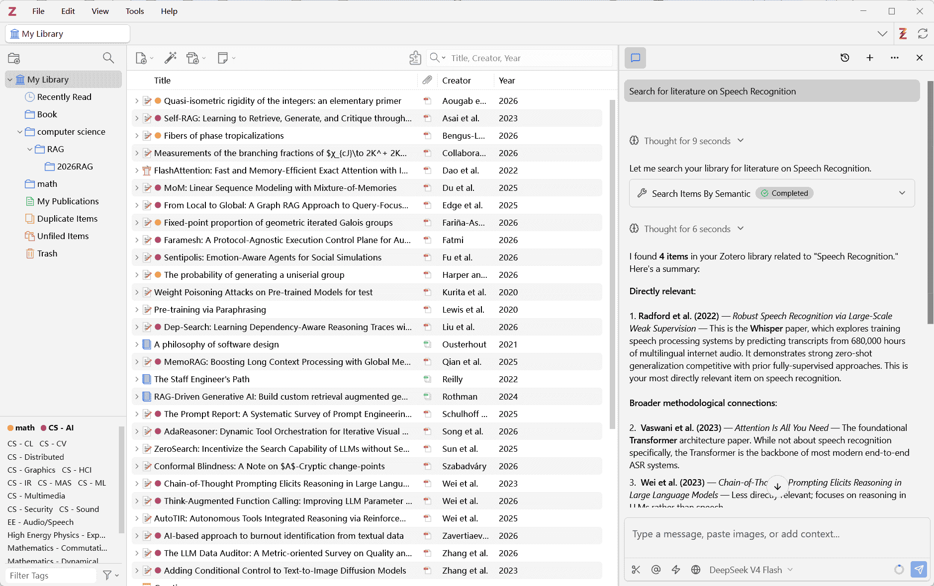 BibGenie searching and reading papers in a Zotero library